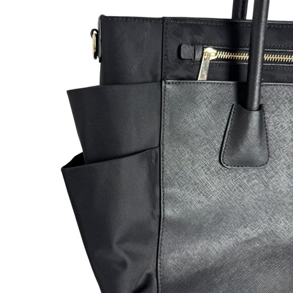 Henri Bendel West 57th Baby Diaper Bag Black Tote Purse Classic Designer READ - Picture 4 of 15